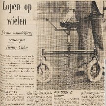 Kranten artikel Henny was altijd op zoek naar mogelijkheden, foto Arje Plas model Niek de Laaf +/- 1978